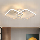 Lampa Sufitowa LED Żyrandol Kwadratowy Biały Nowoczesny 42W 3000K oprawa do salonu i jadalni, ciepła barwa, 2 punkty