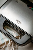 Opiekacz do kanapek toster sandwich elektryczny XXL powłoka non-stick 1300W nominalna srebrny/szary