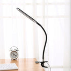 Lampka biurkowa LED biurowa szkolna USB klips do nauki czytania pracy przy komputerze 55 cm zasilanie sieciowe biała