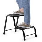 Drabina drabinka stalowa 150kg taboret schodki domowa mocna stabilna podest stołek do sięgania, 2 stopnie, wysokość 40