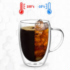 6x SZKLANKI TERMICZNE DO KAWY LATTE DRINKÓW 350ml Z UCHEM ATESTOWANE podwójna ścianka, do herbaty i espresso, bezbarwne