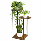 Kwietnik stojący metalowy industrialny loft rustic na 3 doniczki kwiaty stojak na rośliny, 81 cm, brązowo-czarny