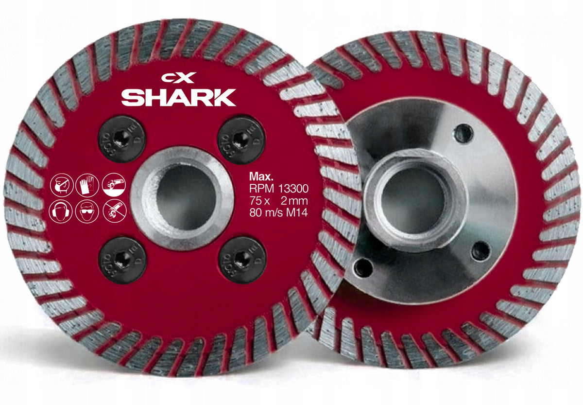 Tarcza diamentowa do cięcia i podcinania gresu płytek 75mm M14 CX Shark z 31 sztuk