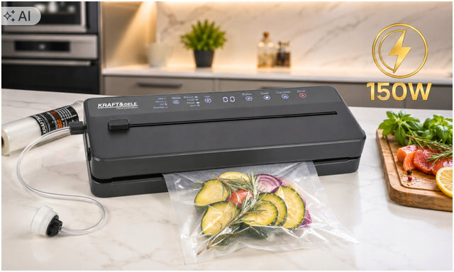 Zgrzewarka próżniowa do żywności automatyczna pakowarka mocna +folia zestaw hermetyczne pakowanie jedzenia, 150 w, szerokość zgrzewu 30 cm