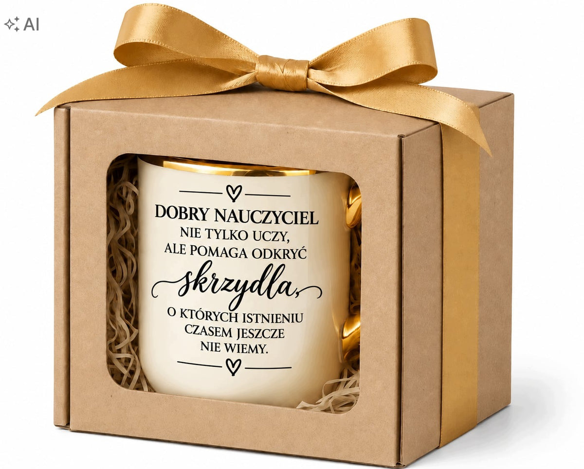 Elegant kubek prezent na dzien nauczyciela nauczyciel pomaga odkryćskrzydła porcelanowy 330 ml do kawy i herbaty