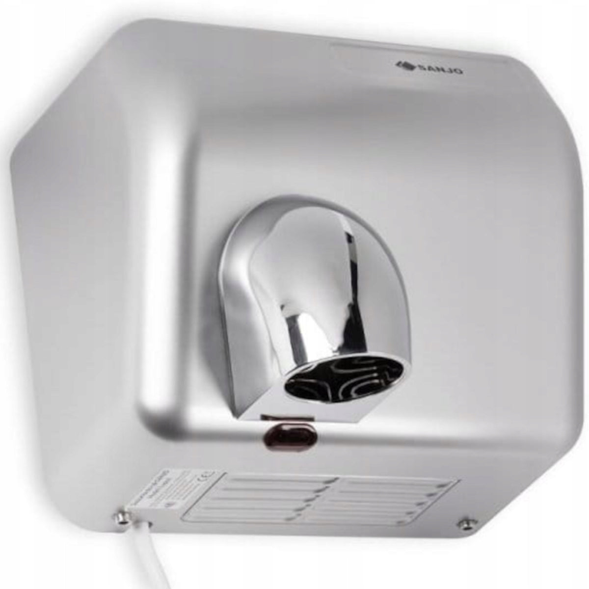Automatyczna Suszarka do rąk Sanjo 2500 w Silver elektryczna dmuchawa łazienkowa, osuszacz dłoni, fotokomórka, suszenie