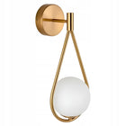 Kinkiet TOOLIGHT ZŁOTY GLAMOUR MLECZNY KLOSZ DO SALONU SYPIALNI DUŻY 50CM lampa ścienna metalowa E27, 1-punktowa, maks