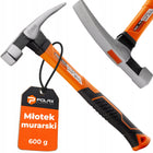 Młotek murarski 600g 320mm obuch hartowany trzonek fiberglass Polax do murowania, kucia cegieł oraz prac budowlanych i