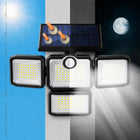Lampa Solarna LED Czujnik Ruchu Zmierzchu Naświetlacz Zewnętrzny + Pilot reflektor ogrodowy IP65 6000 K zimna biel do