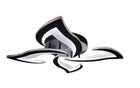 Lampa LED wisząca lotos 4 ringi 44 w pilot czarna oprawa sufitowa z aluminium, wysokość 55 cm