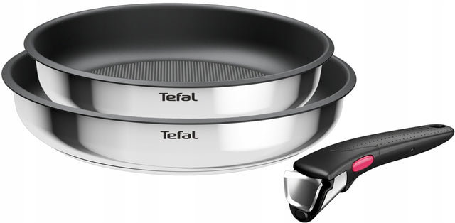 Zestaw stalowe patelnie tefal Ingenio Cook Eat 3el nonstick na indukcje gaz naczynia do smażenia z odpinanym uchwytem, do piekarnika i zmywarki