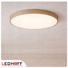 Plafon sufitowy Lampa LED Kaszmirowa 50cm Okrągła 50W do pokoju BEŻ mocna oprawa oświetleniowa, neutralna barwa