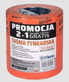Taśma tynkarska Blue Dolphin 48 mm x 50 m pomarańczowa 2 szt + 1 malarska maskująca do zastosowań zewnętrznych przy