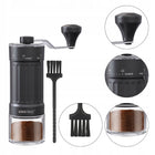 Młynek do kawy ręczny żarnowy regulacja grubości mielenia szczoteczka rozdrabniacz ziaren, pojemność 30 g, czarny