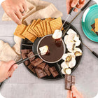 ZESTAW DO FONDUE ELEKTRYCZNY PODGRZEWACZ TOPIENIA CZEKOLADY SERÓW WIDELCE naczynie do roztapiania, deserów i przekąsek