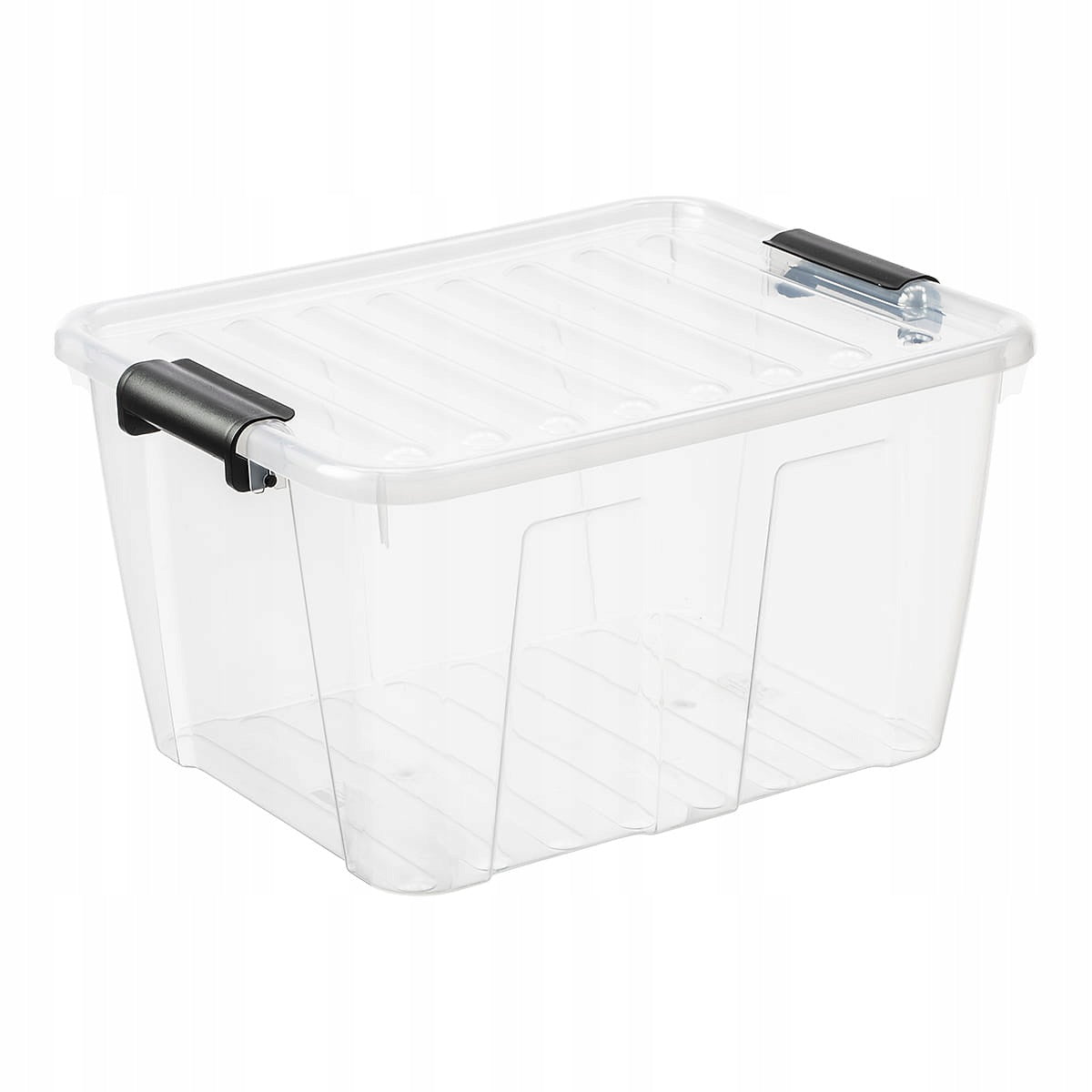 Pojemnik HomeBox 31 L do przechowywania z pokrywą pudełko plastikowe, organizer uniwersalny, bezbarwny, 36,5 x 47 x 7,5
