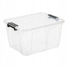 Pojemnik HomeBox 31 L do przechowywania z pokrywą pudełko plastikowe, organizer uniwersalny, bezbarwny, 36,5 x 47 x 7,5