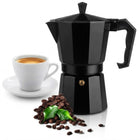 Kawiarka do kawy espresso 300 ML 6 filiżanek aluminiowa czarna zaparzacz moka, kafetierka, dzbanek ciśnieniowy