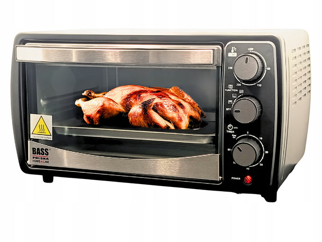Piekarnik elektryczny 15l 1600W czarny REG temp timer 60 MIN bass polska 15 l 1200 w