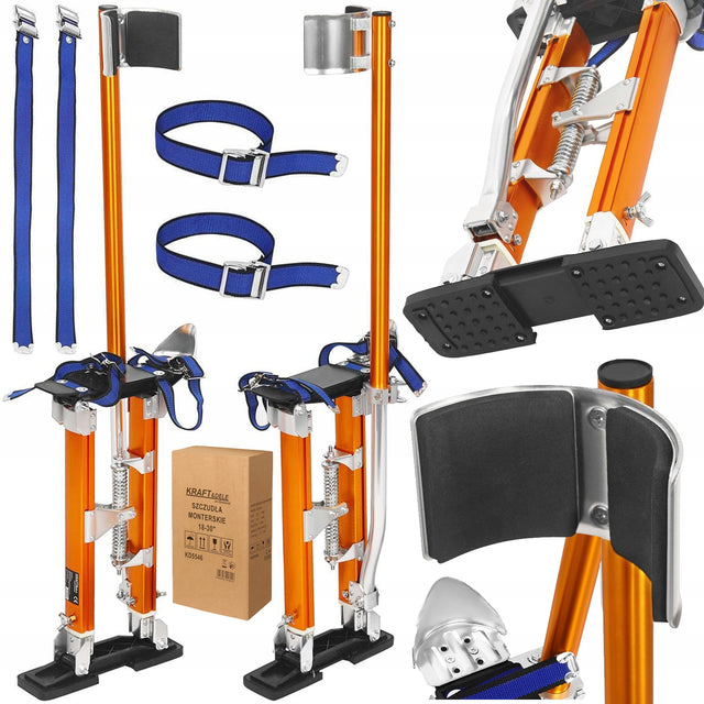 Szczudła budowlane monterskie malarskie 18-30 aluminiowe REG 45-76CM podesty do prac wykończeniowych, dla instalatora i gipsiarza
