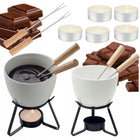 ZESTAW DO FONDUE CZEKOLADOWEGO PODGRZEWACZ SERA KUBEK CERAMICZNY + GRATISY naczynie do roztapiania, sosy, dipy i