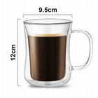 6x SZKLANKI TERMICZNE DO KAWY 400ML ZESTAW SZKLANEK DO LATTE HERBATY KUBKI z podwójną ścianką, bezbarwne szkło