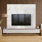 Panele ścienne samoprzylepne tapeta płytka marmur PVC 30X60CM 10 SZT złoty okładzina dekoracyjna gładka z połyskiem