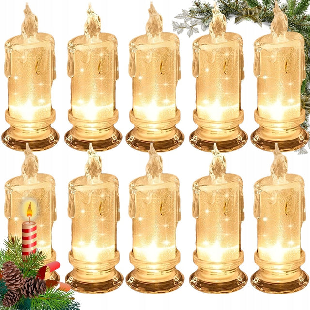 12x świeca LED 11cm świeczka elektryczna ozdobna wkład do zniczy zestawie lampka cmentarna na grób, czas świecenia maks. 35 h