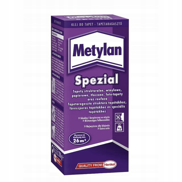 Metylan spezial klej do tapet 200g uniwersalne spoiwo do okładzin ściennych, pełne utwardzenie do 30 min