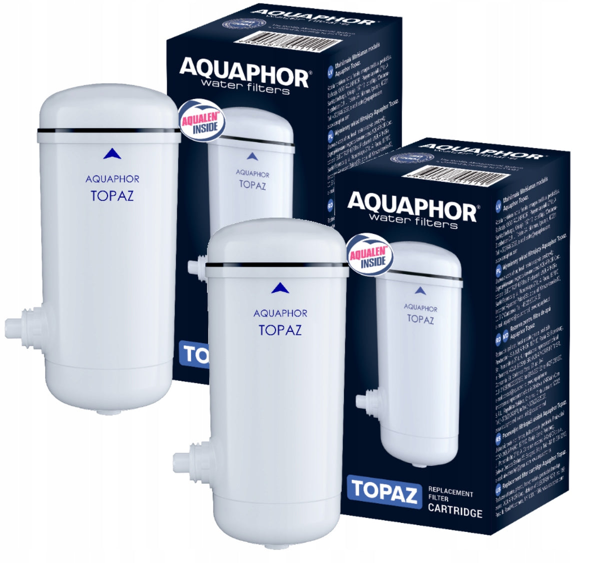 2 x Wkład do filtra wody na kran Aquaphor Topaz biały