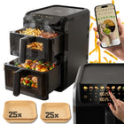 Frytkownica beztłuszczowa dwukomorowa pionowa 10l AIR fryer 2700W x50 wkład czarny