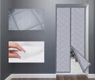 Zasłona na Drzwi Magnetyczna Kurtyna Termiczna 110x220cm Szary panel tekstylny z lnu, zawieszany taśmą
