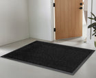 Wycieraczka pod drzwi wejściowa do butów wewnętrzna mata gumowa 90x150 cm dywanik przedpokojowy szary tekstylno-PVC