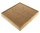 Wkład szuflady bambusowy organizer Sztućce 1218 pojemnik na noże, widelce i łyżki, 7 przegródek, biały, 43 × 31,5 cm
