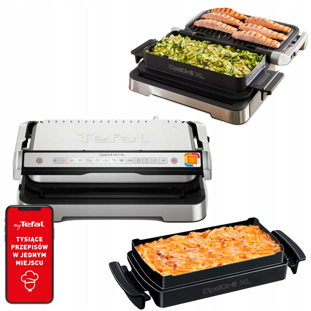 Grill elektryczny tefal OptiGrill XL GC784D30 4w1 2200W składany/rozkładany nominalna