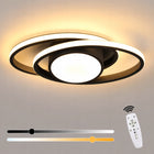 Lampa sufitowa LED plafon wisząca czarna nowoczesna ściemnialna + pilot 39W żyrandol metalowy 2-punktowy do salonu