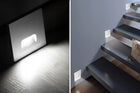 Kwadratowa lampka LED oświetlenie schodowe oprawa LED na schody 230V biała do stopni i korytarza, neutralna 4000K, 80