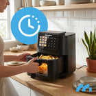 Frytkownica beztłuszczowa 8l 2000W AIR fryer duża okienko frytownica tacki czarny