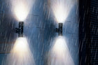 LAMPA KINKIET ZEWNĘTRZNY ELEWACYJNY PODWÓJNY GÓRA-DÓŁ NA ŻARÓWKĘ LED GU10 oprawa ścienna czarna aluminiowa do ogrodu