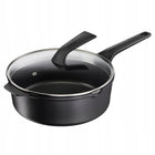 Patelnia Garnek do bigosu TEFAL 26 cm Pokrywka Indukcja garnek tradycyjny 1 l czarny aluminiowe