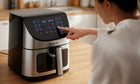 Frytkownica beztłuszczowa AIR fryer frytownica electo 2000W 14 programów 8l srebrny/szary