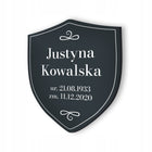 Tabliczka nagrobkowa nagrobna grób krzyż aluminium płyta pamiątkowa na cmentarz metalowa 19,5 x 23 cm