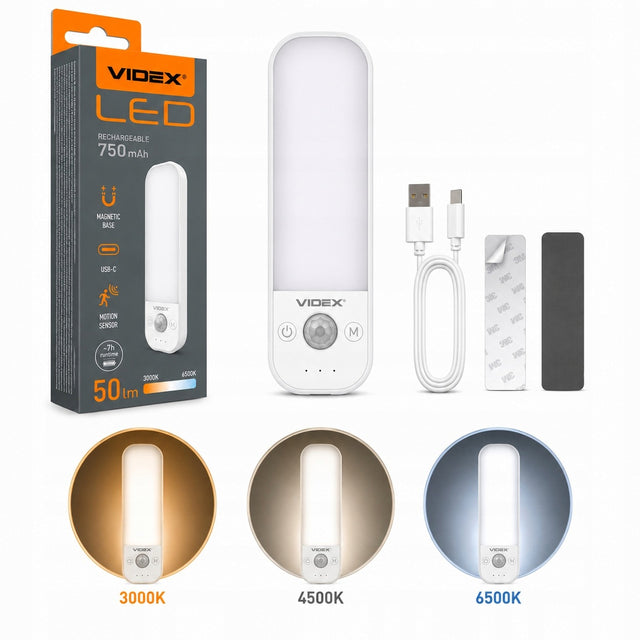 Lampa LED Akumulatorowa z Czujnikiem Ruchu Magnetyczna Oświetlenie Schodowe lampka nocna bezprzewodowa do korytarza