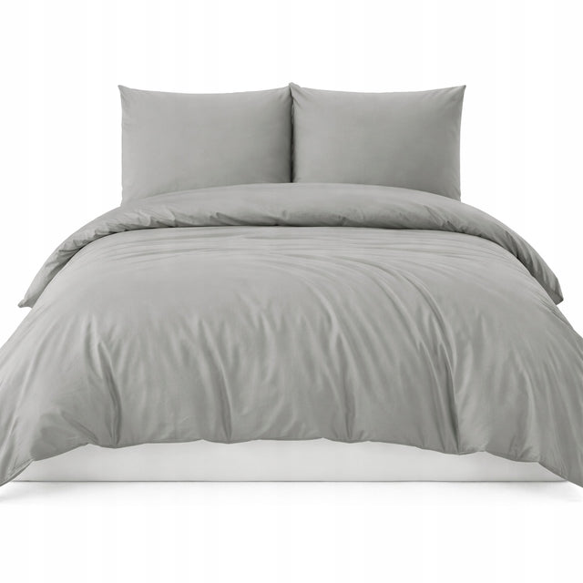 Komplet pościeli bawełnianej kolor 160x200 + 2x poszewka bawełna kolory do sypialni, na łóżko, gładki wzór, zamek błyskawiczny, 140 g/m²