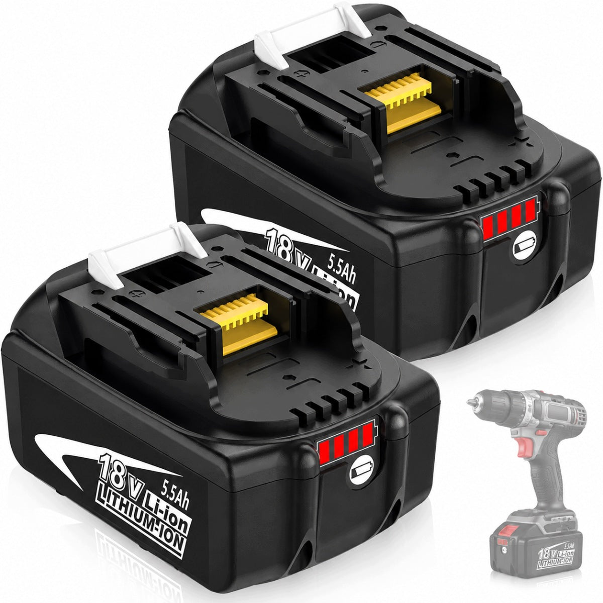 2x AKUMULATOR ZAMIENNIK DO MAKITA BATERIA 18V 5,5 Ah BL1860 pakiet zasilający do wkrętarek i elektronarzędzi