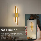 LAMPA ŚCIENNA ZŁOTA KINKIET LED NOWOCZESNY DO SALONU KORYTARZA 10W 3000K oprawa metalowa 2-punktowa 40 cm głębokość 7 cm