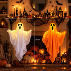 Ozdoby Halloween Dekoracje wiszące świecące duchy LED świetlne zestaw x2