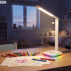 LAMPKA NA BIURKO Biurkowa LED Szkolna Nocna 5 Barw Światła Regulowana Dotyk ściemniana biała 34 cm zasilanie sieciowe
