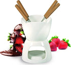 Zestawy do fondue czekolady Banquet 2 l biały komplet podgrzewacz deserowy, do owoców, pianek i słodkich przekąsek