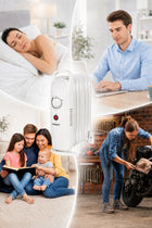 GRZEJNIK ELEKTRYCZNY GRZEJNIK OLEJOWY 7 ŻEBEREK 700 WATT TERMOSTAT 320 mm 390 mm grzewcza biały